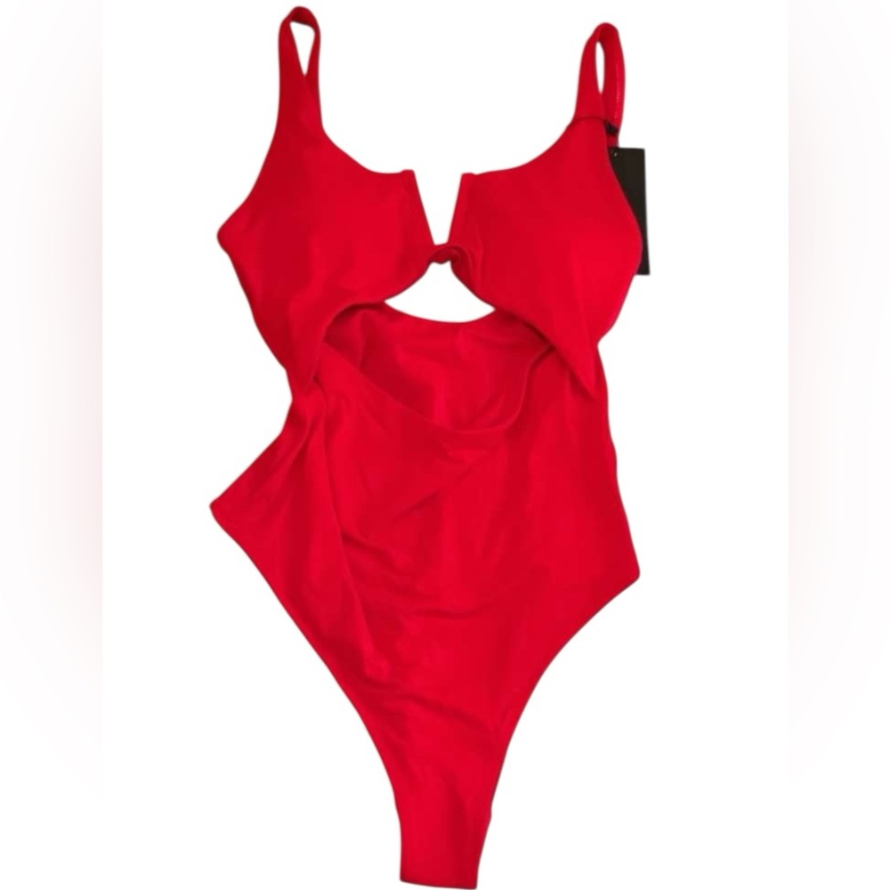 Vibrant Red One Piece Swimsuit